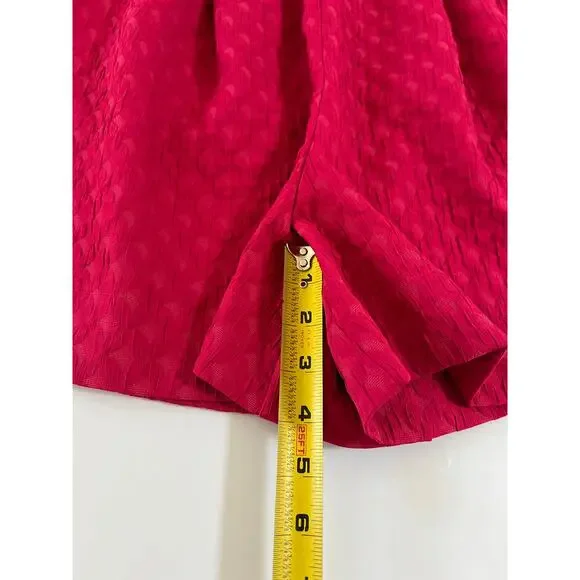 Merlette Smocked Waist Textured Shorts 4 inch Womens Medium Hot Pink Beach Artsy - Picture 5 of 15